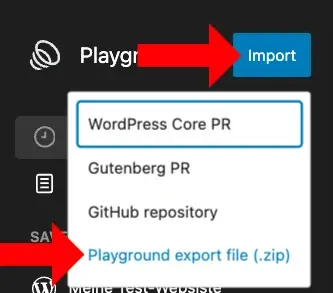 Playground ZIP-Dateien wiederherstellen